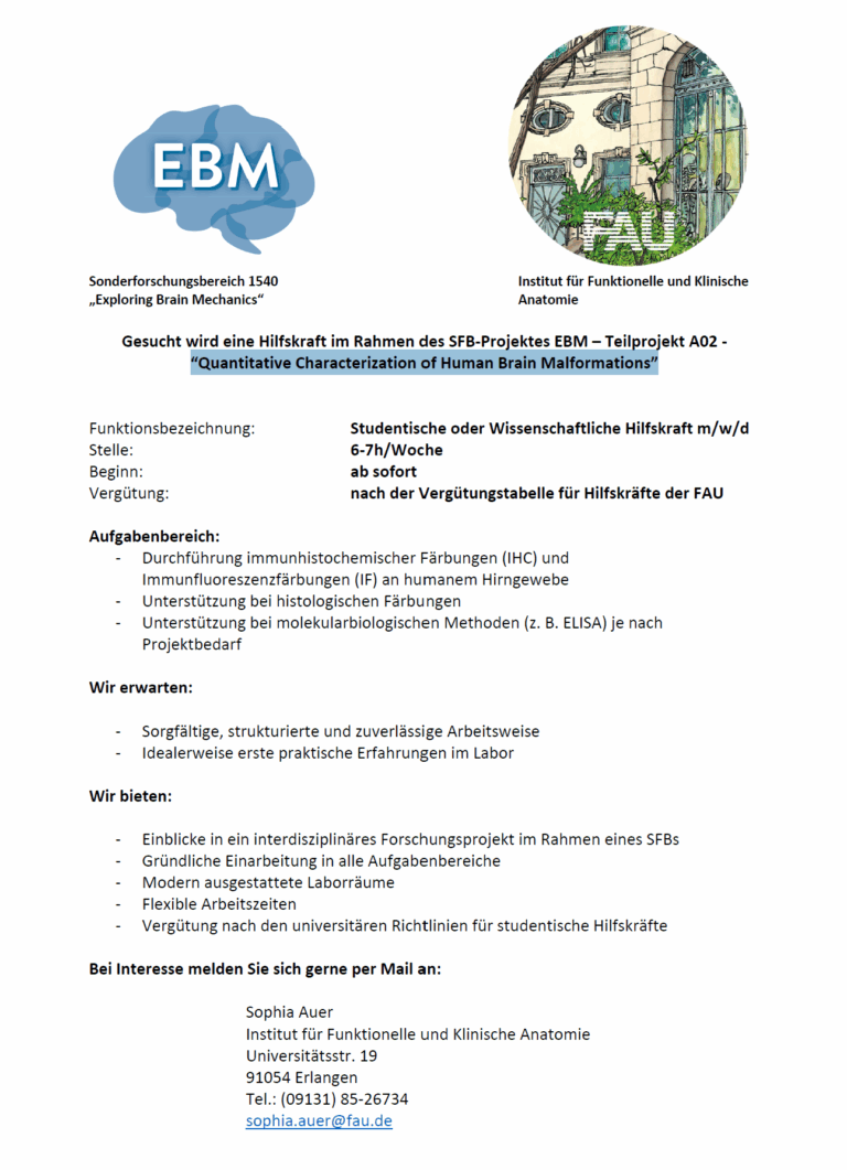 Stellenausschreibung für Studentische / Wissenschaftliche Hilfskraft