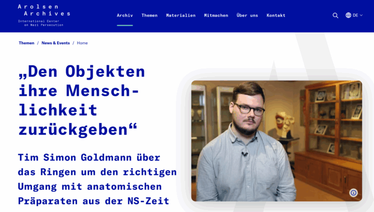 „Den Objekten ihre Menschlichkeit zurückgeben“ Tim Simon Goldmann über das Ringen um den richtigen Umgang mit anatomischen Präparaten aus der NS-Zeit